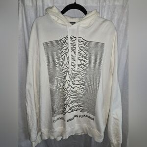 H&M White Hoodie with Black Graphic Front